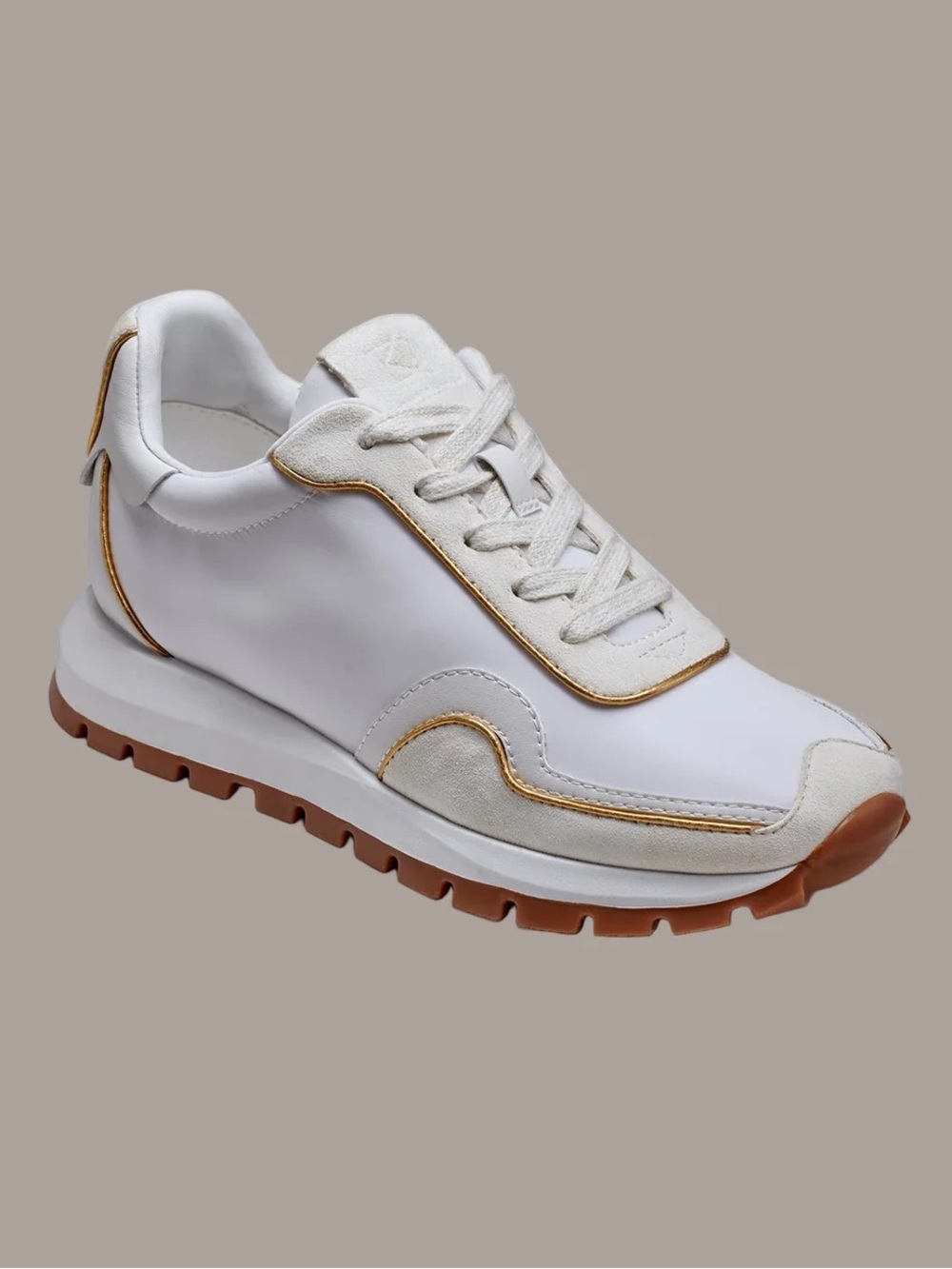 New with tags - Donna Karan New York Binx Sneaker in Cream. Size 8.5